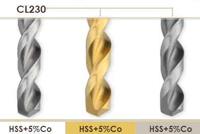 Спиральное сверло длинной серии по DIN 340 HSS+5%Co серия CL230  
