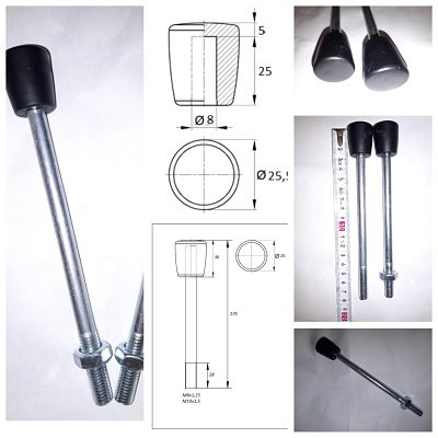 Ручка с наконечником (капля) М6, М8, М10 (пластик) для промышленного оборудования и ст